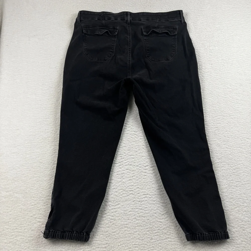 Paige Mayslie Jeans Womens 34 Black Denim‎ Mid Rise Rayon Stretch Ankle Zip